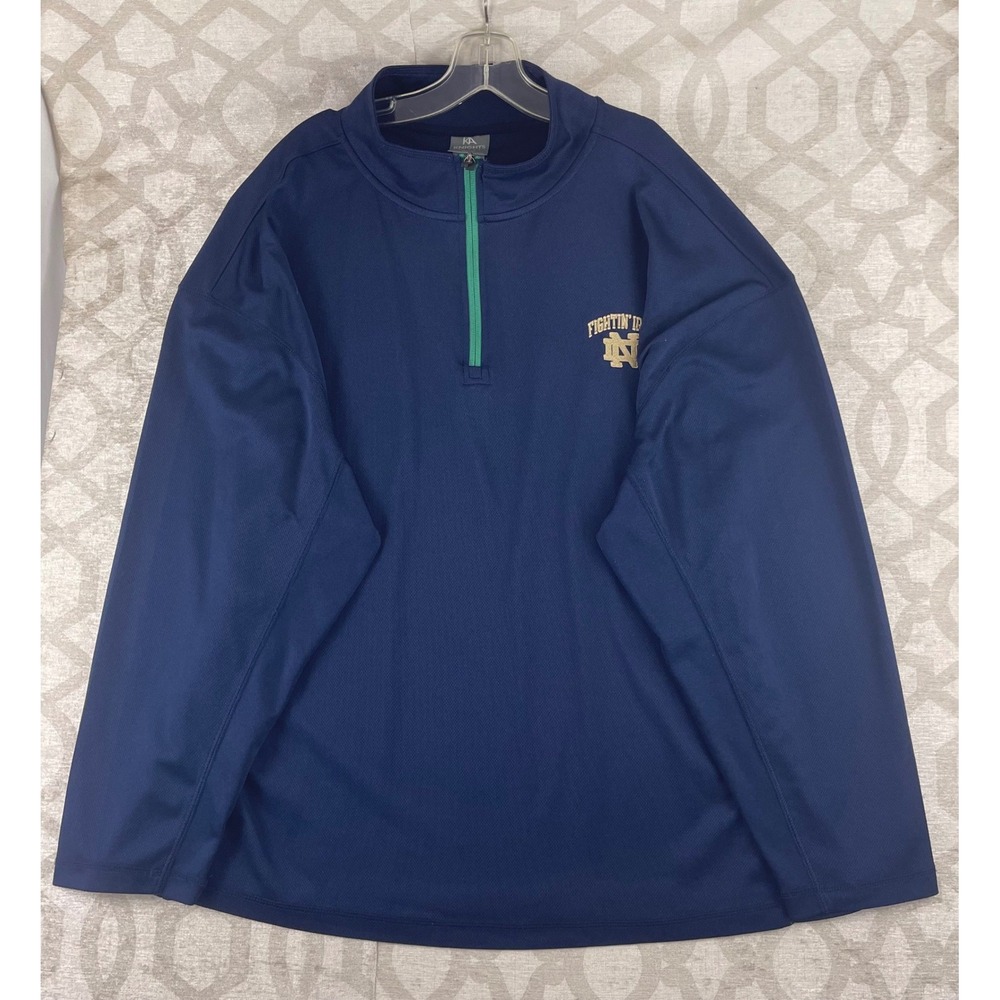 Knights Apparel Notre Dame Fighting Irish Navy Blue 1/4 Zip Pullover Mens 2XL‎